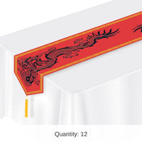 12 Pack Bulk Printed Asian Paper Party Table Runner
