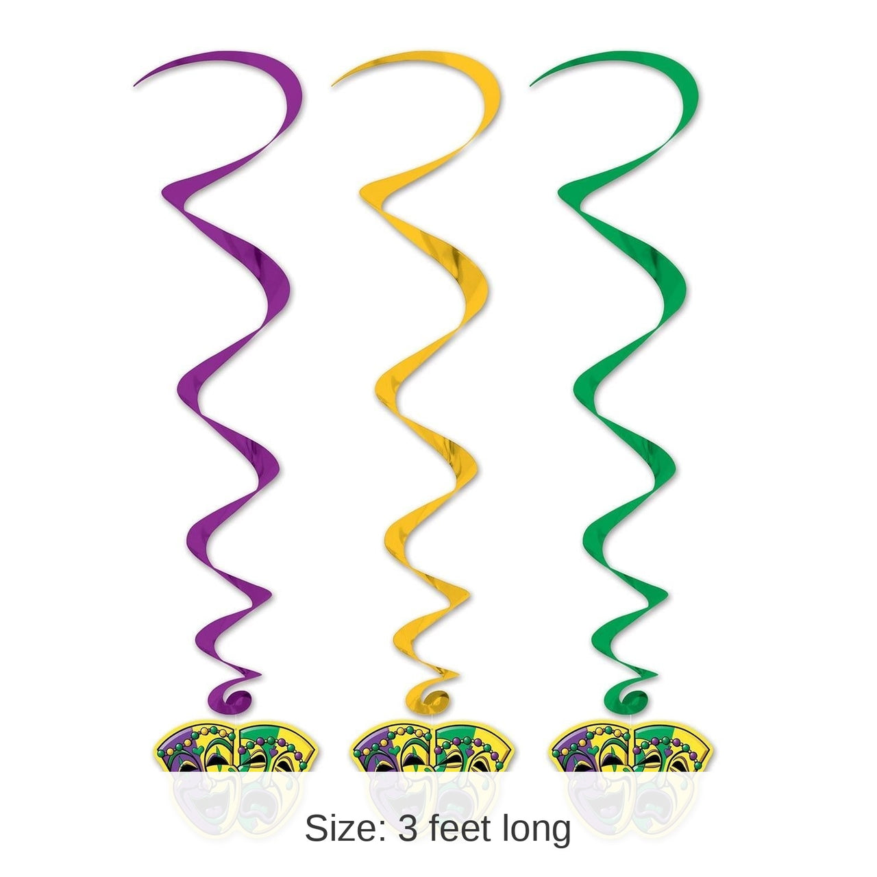 30 Piece Bulk 3 ft. Mardi Gras Whirls