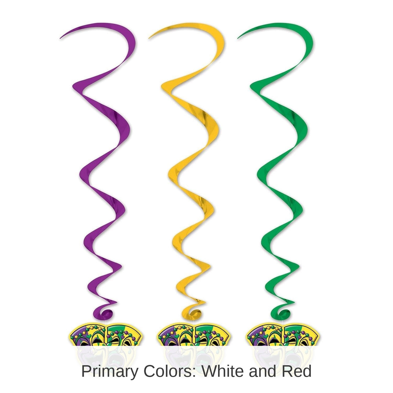 30 Piece Bulk 3 ft. Mardi Gras Whirls