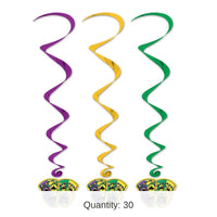 30 Piece Bulk 3 ft. Mardi Gras Whirls
