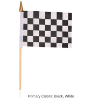 12 Pack Bulk 4 inch x 6 inch Checkered Party Flag - Fabric