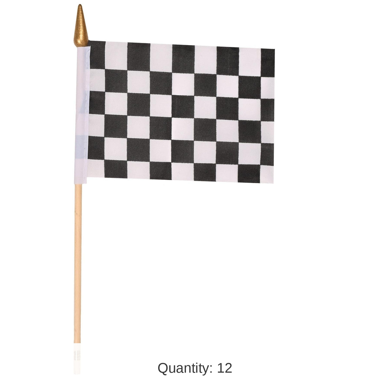 12 Pack Bulk 4 inch x 6 inch Checkered Party Flag - Fabric