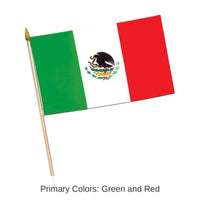 12 Pack Bulk Fiesta Mexican Flag - Fabric (6 Inches)
