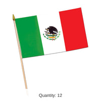 12 Pack Bulk Fiesta Mexican Flag - Fabric (6 Inches)