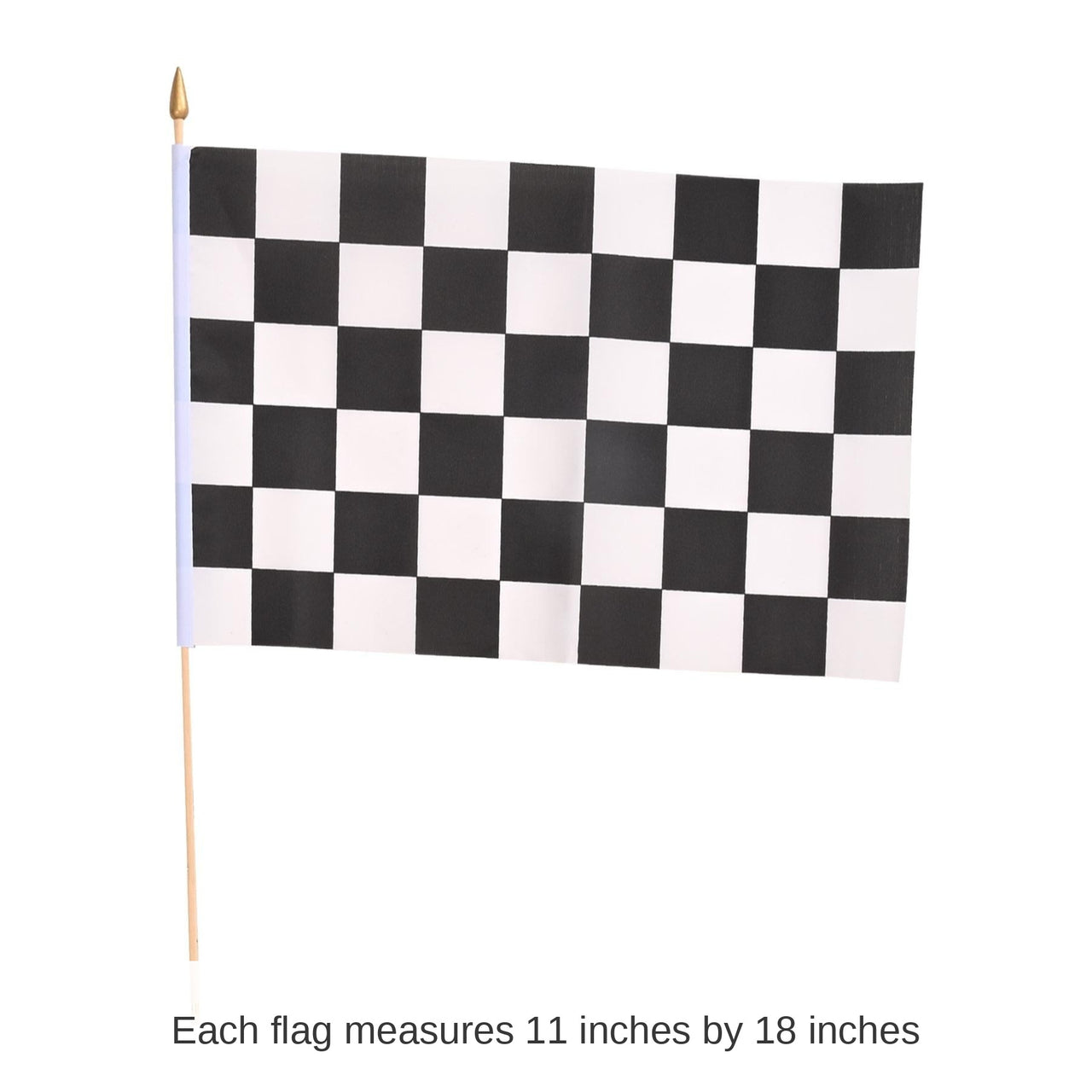 12 Pack Bulk 11 inch by 18 inch Checkered Party Flag - Fabric