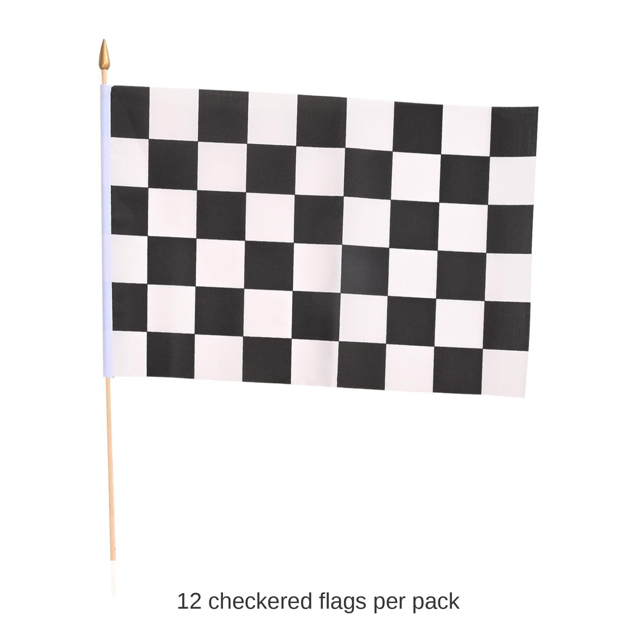 12 Pack Bulk 11 inch by 18 inch Checkered Party Flag - Fabric