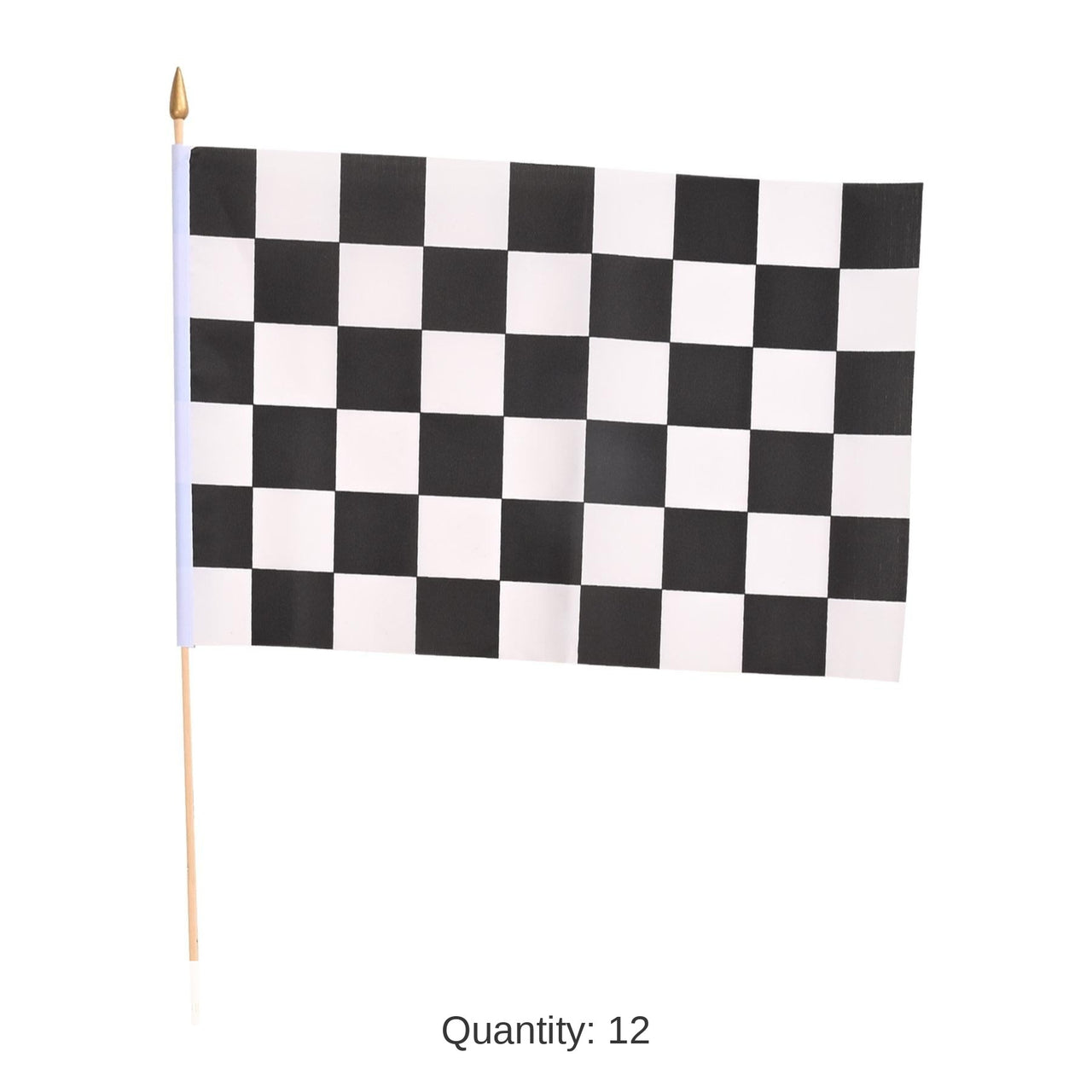 12 Pack Bulk 11 inch by 18 inch Checkered Party Flag - Fabric