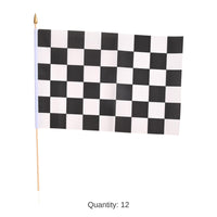 12 Pack Bulk 11 inch by 18 inch Checkered Party Flag - Fabric