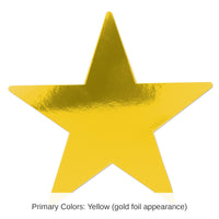 12 Pack Bulk Jumbo 20 Inch Foil Party Star Cutout - gold - foil 2 sides
