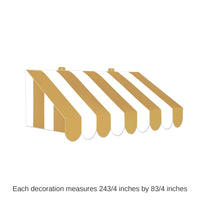 6 Pack Bulk 3-D Gold/White Awning Wall Decoration