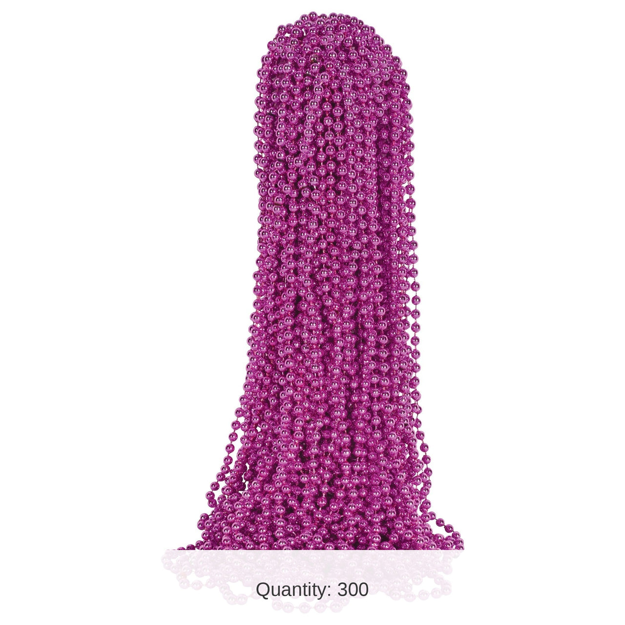 300 Pack Bulk Pink Party Beads 7mm x 33 inch Round Necklace