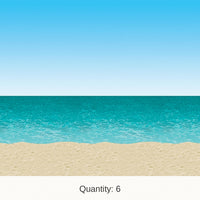 6 Pack Bulk Luau Party Ocean/Beach Backdrop
