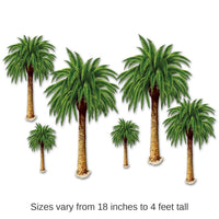 72 Piece Bulk Luau Party Palm Tree Props