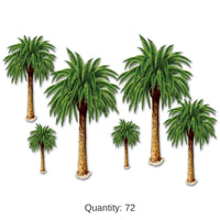 72 Piece Bulk Luau Party Palm Tree Props