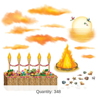 348 Piece Bulk Luau Sunset Props