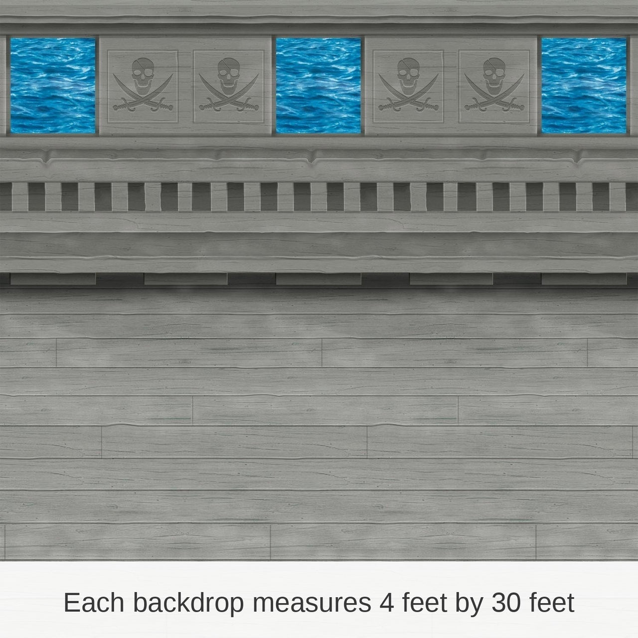 6 Pack Bulk Pirate Ship Party Backdrop
