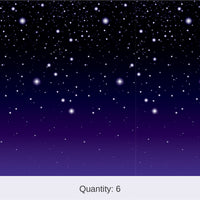 6 Pack Bulk Starry Night Party Backdrop