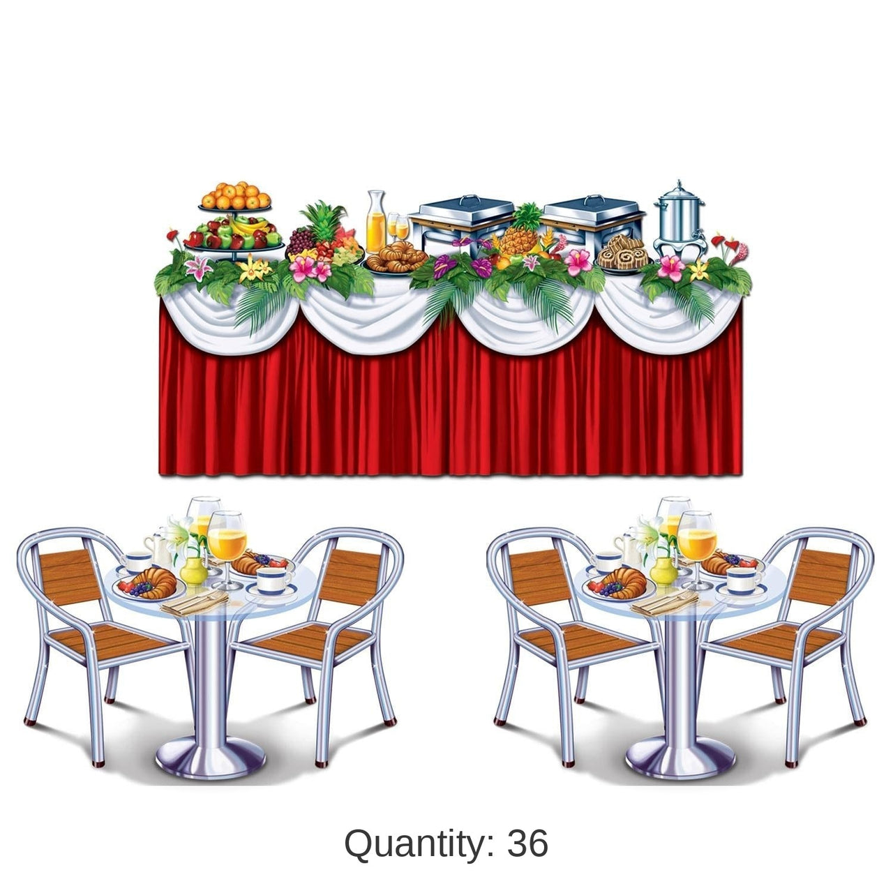 36 Piece Bulk Cruise Ship Buffet Party Props
