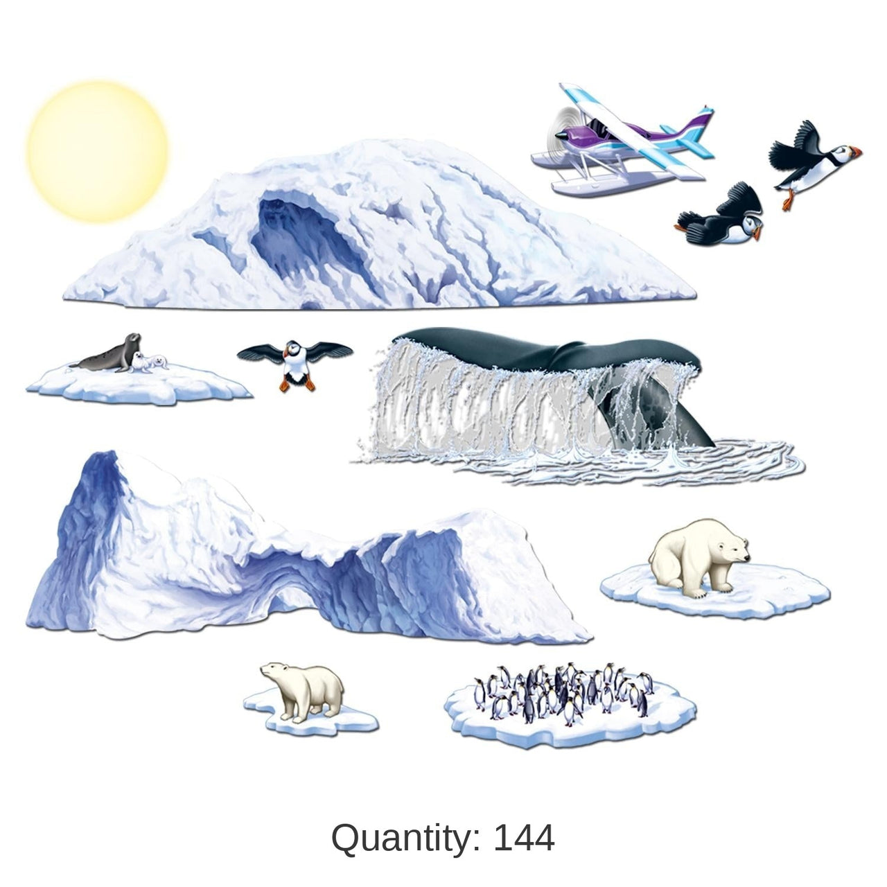 144 Piece Bulk Arctic Cruise Party Props