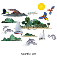 180 Piece Bulk Tropical Cruise Party Props