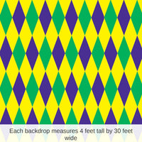 6 Pack Bulk Mardi Gras Harlequin Backdrop