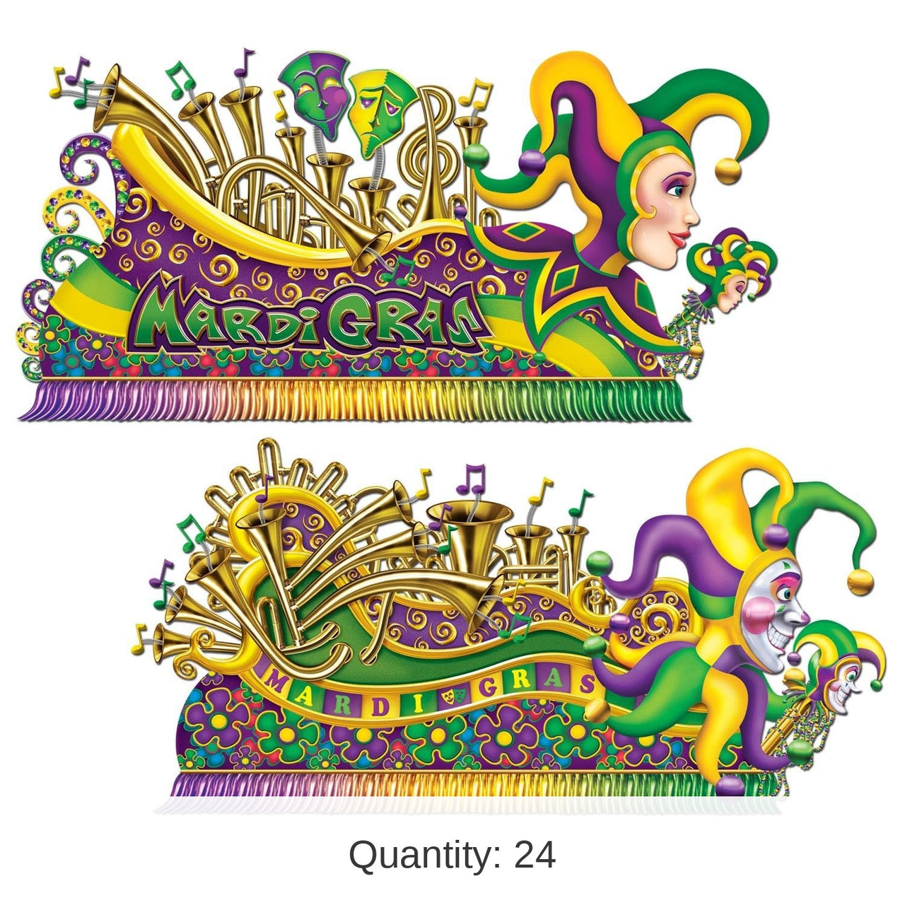 24 Pack Bulk Mardi Gras Float Props
