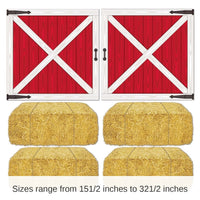 72 Piece Bulk Barn Loft Door/Hay Bale Printed Party Props