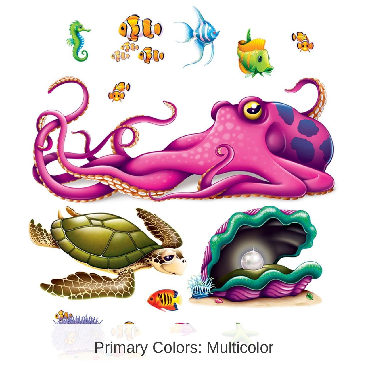 156 Piece Bulk Luau Party Sea Creature Props