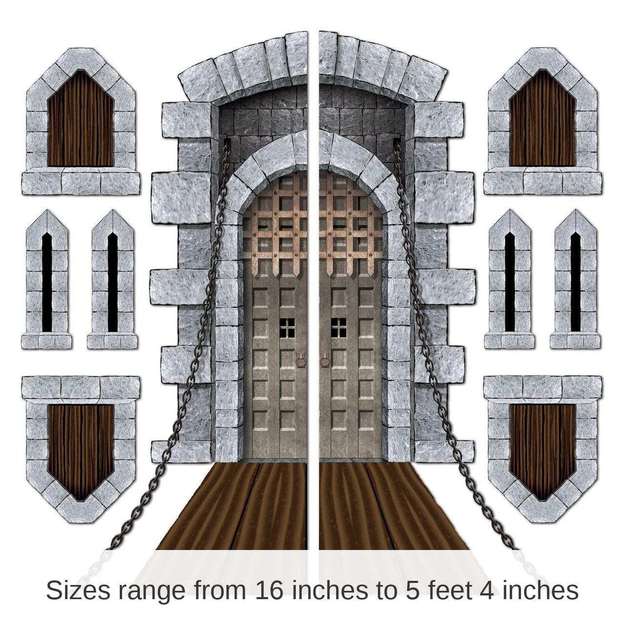 108 Piece Bulk Castle Door/Window Party Props