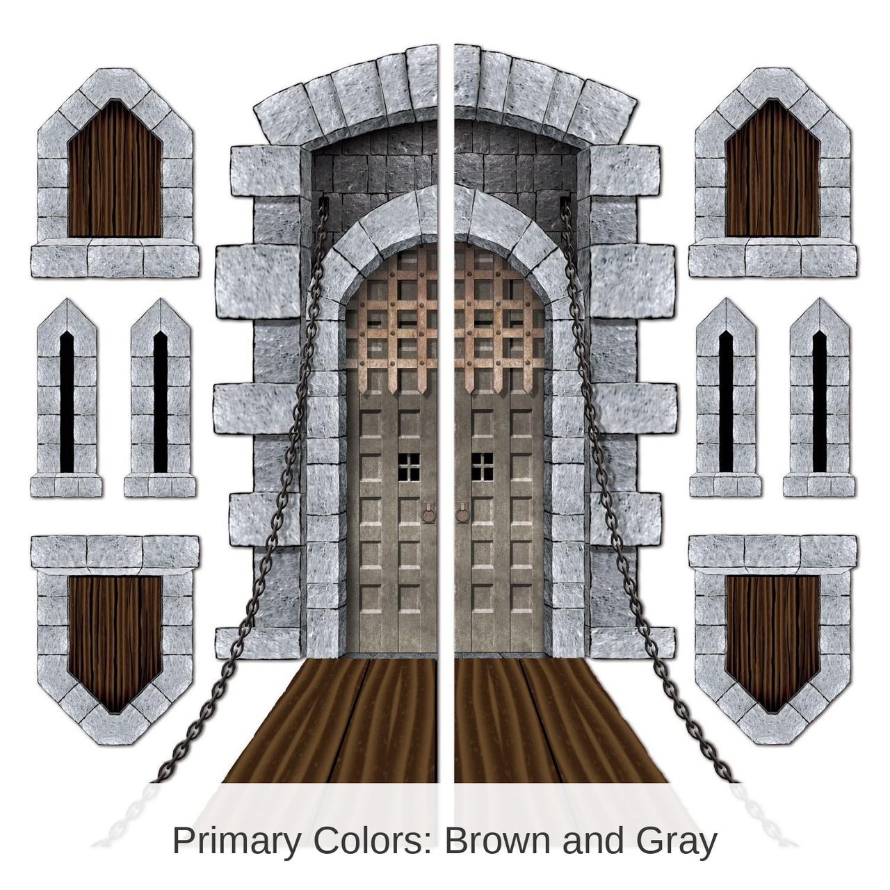 108 Piece Bulk Castle Door/Window Party Props
