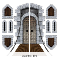 108 Piece Bulk Castle Door/Window Party Props