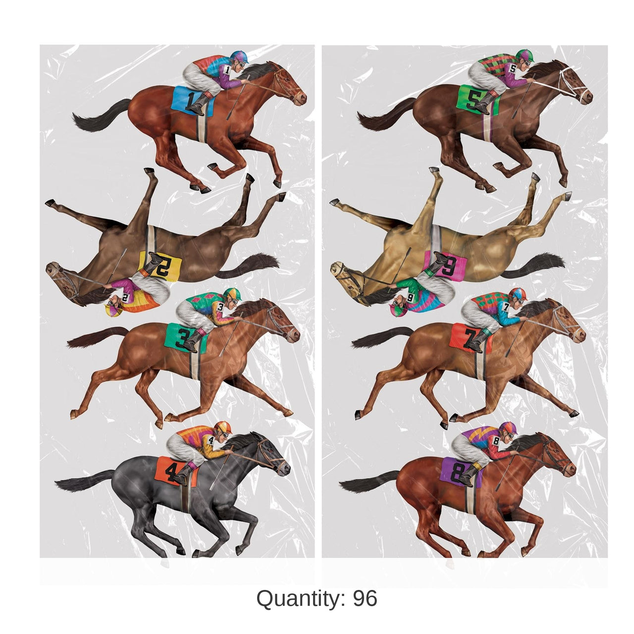 96 Piece Bulk Race Horse Party Props