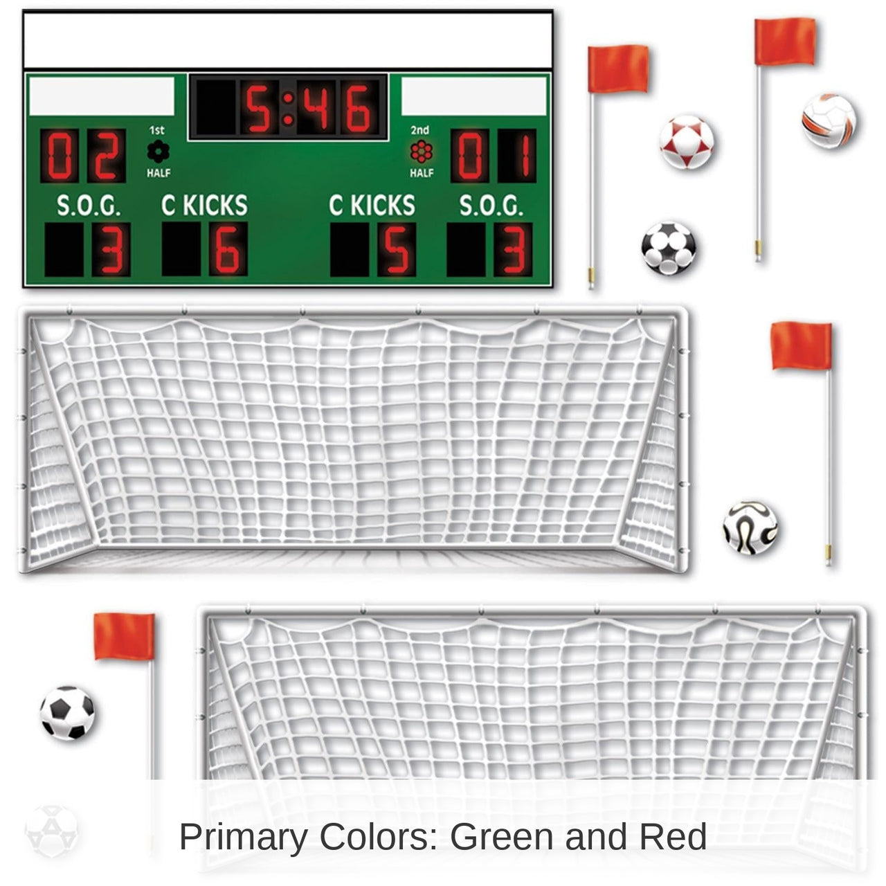 156 Piece Bulk Soccer Party Props