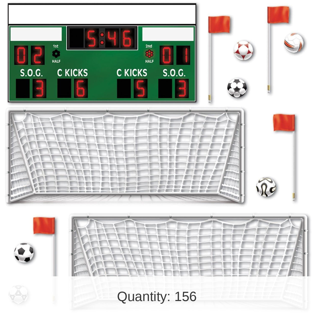 156 Piece Bulk Soccer Party Props