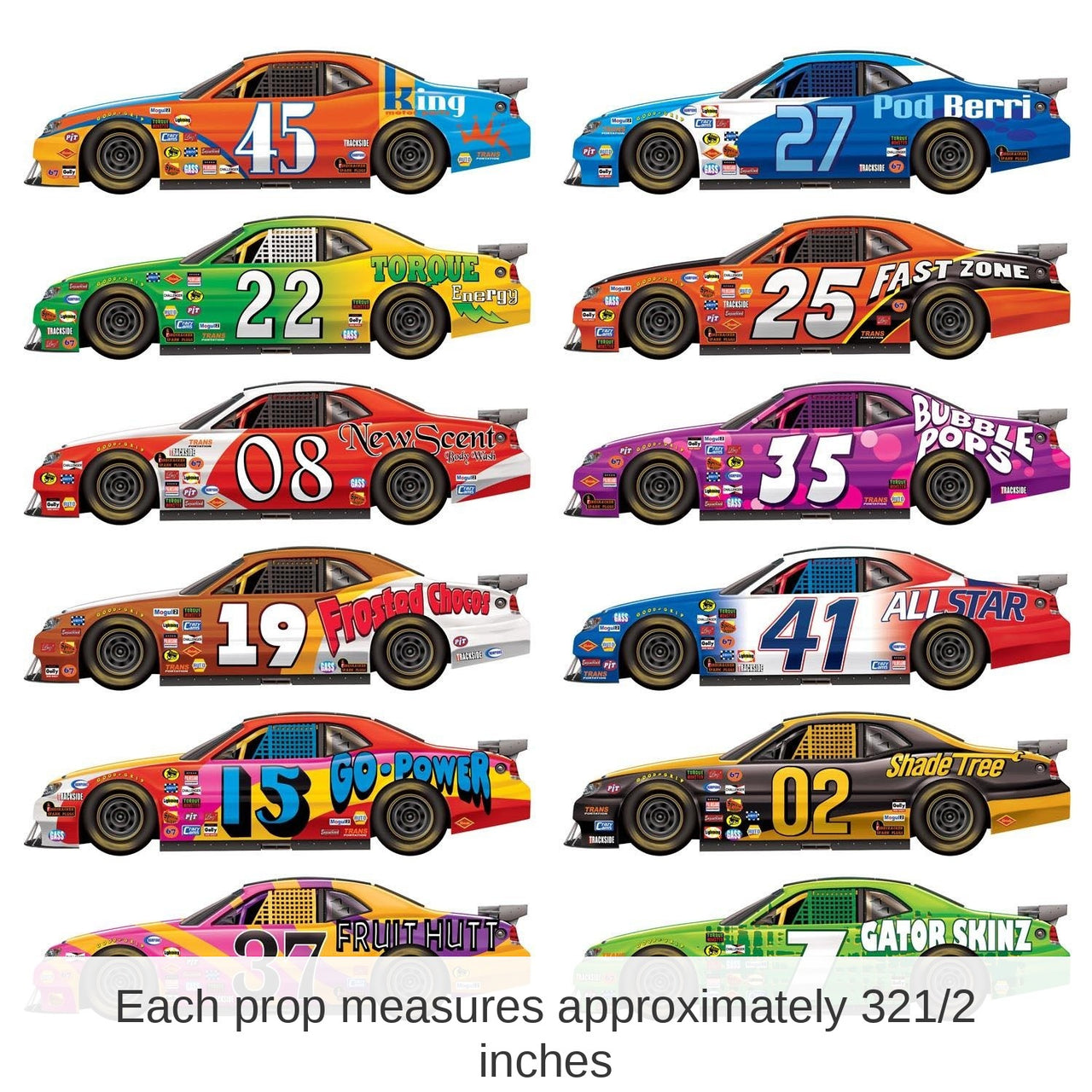 144 Piece Bulk Race Car Party Props