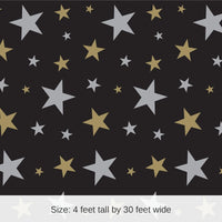 6 Pack Bulk Star Party Backdrop- Black, Gold, and Silver