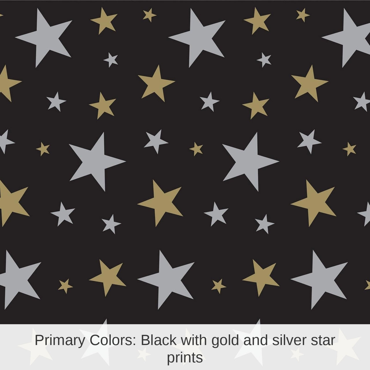 6 Pack Bulk Star Party Backdrop- Black, Gold, and Silver
