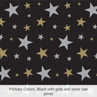 6 Pack Bulk Star Party Backdrop- Black, Gold, and Silver