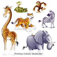 72 Piece Bulk Jungle Animal Party Props
