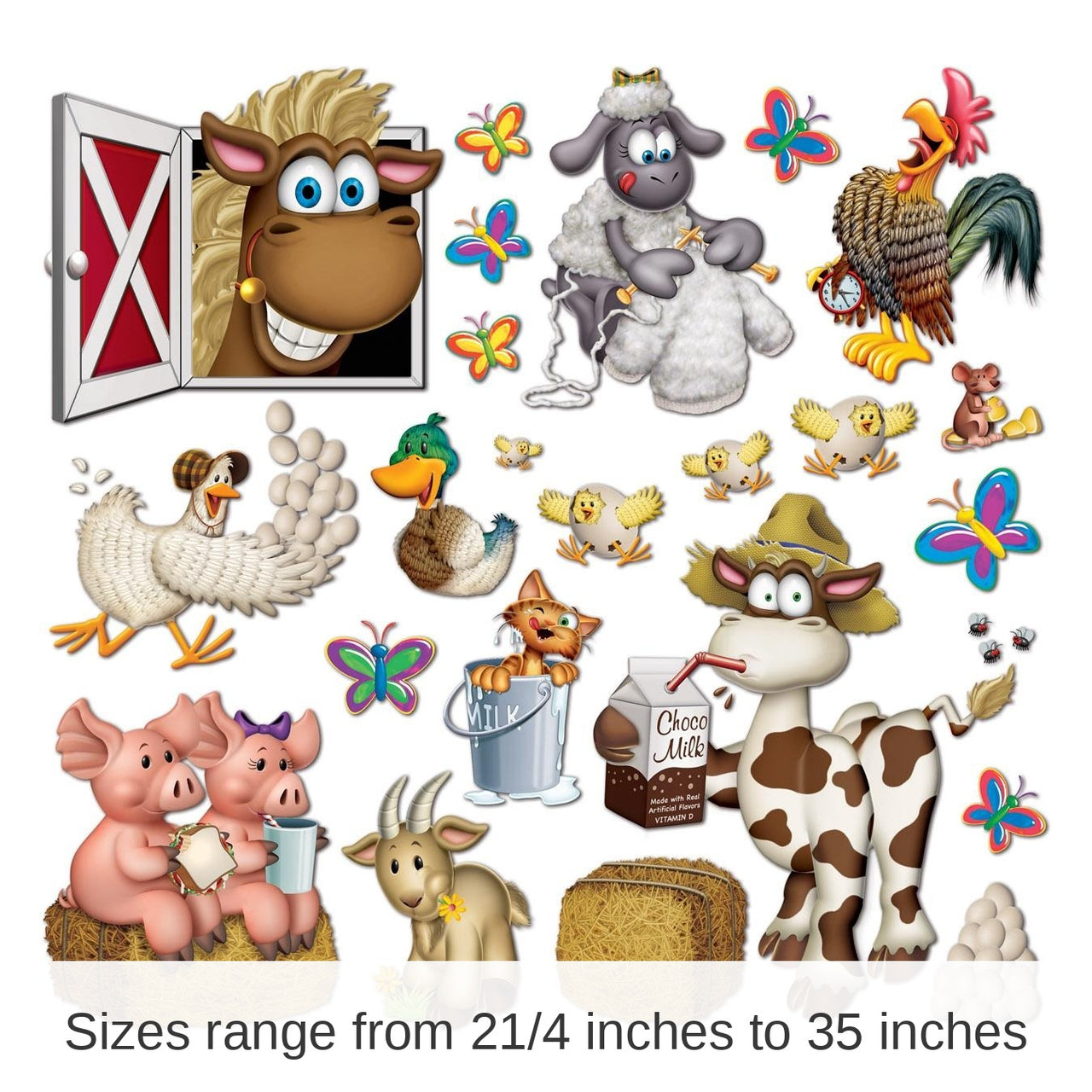 276 Piece Bulk Farm Animal Party Props