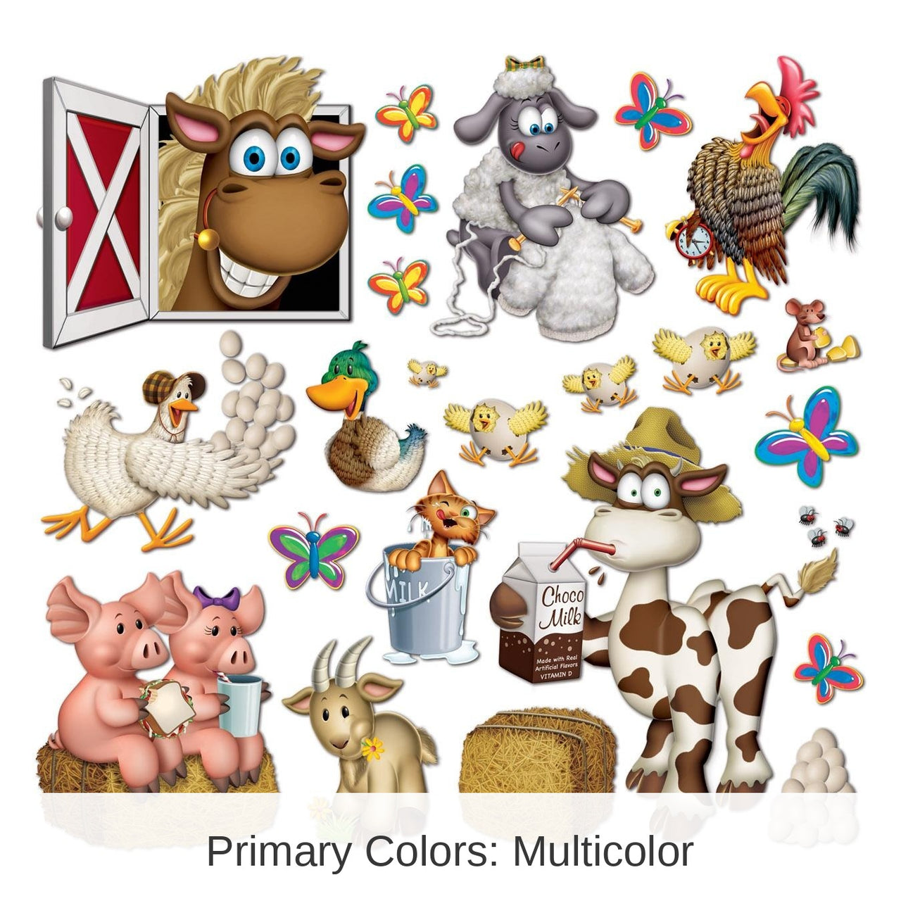 276 Piece Bulk Farm Animal Party Props