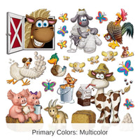 276 Piece Bulk Farm Animal Party Props