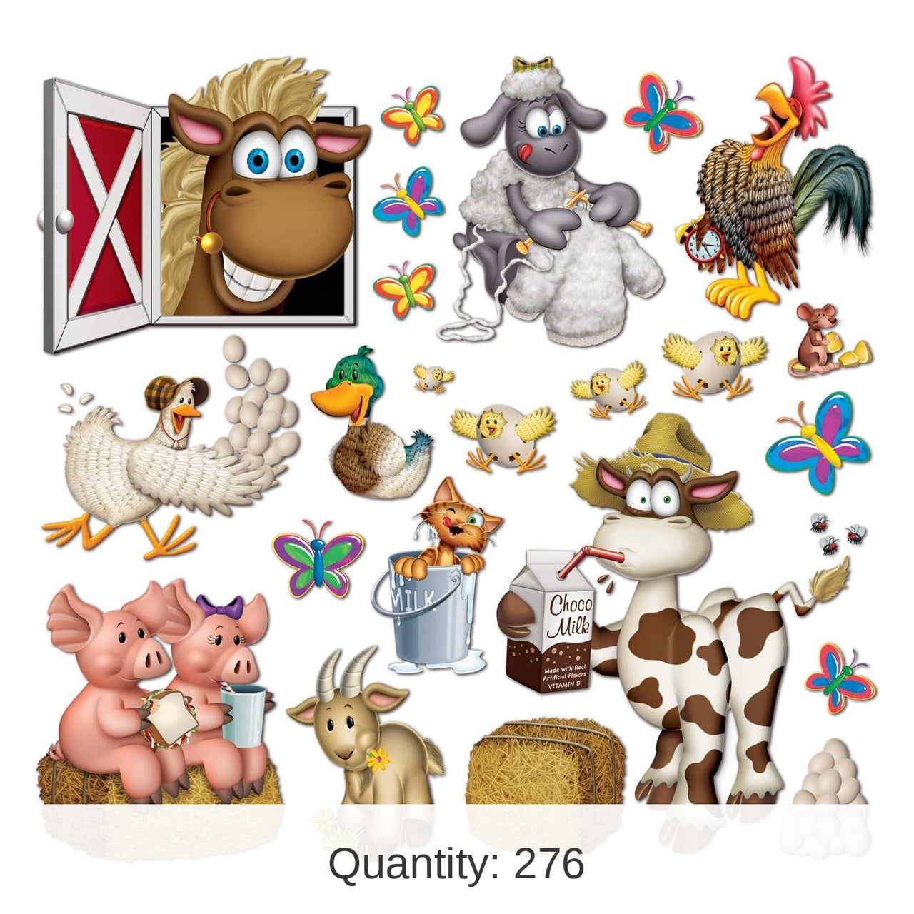 276 Piece Bulk Farm Animal Party Props