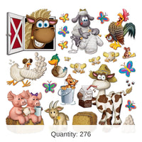276 Piece Bulk Farm Animal Party Props