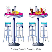 24 Pack Bulk Soda Shop Tables/Stools Party Props