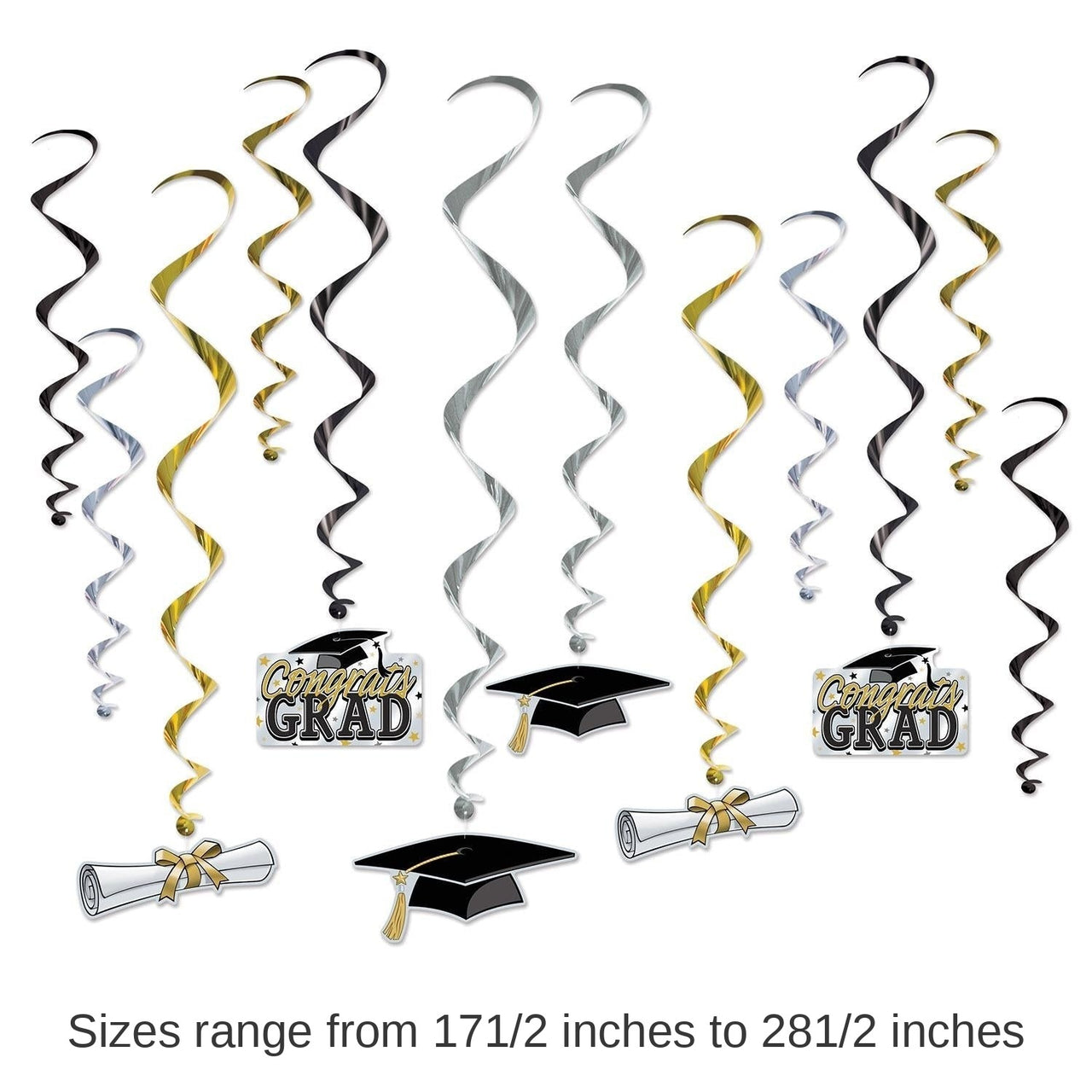72 Pack Bulk Graduation Party Whirls