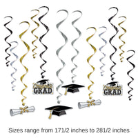 72 Pack Bulk Graduation Party Whirls