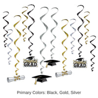 72 Pack Bulk Graduation Party Whirls
