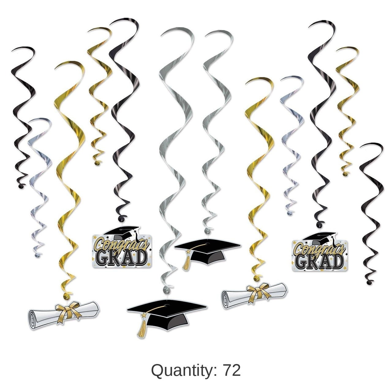 72 Pack Bulk Graduation Party Whirls