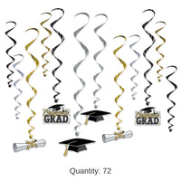 72 Pack Bulk Graduation Party Whirls